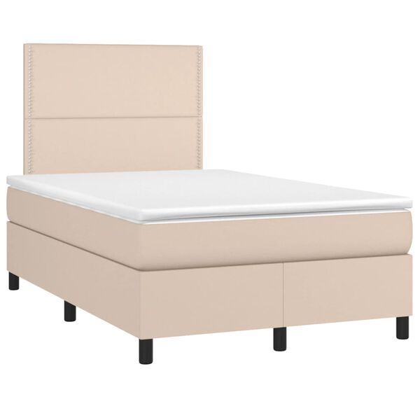vidaXL Boxspringbett mit Matratze & LED Cappuccino-Braun 120x200cm