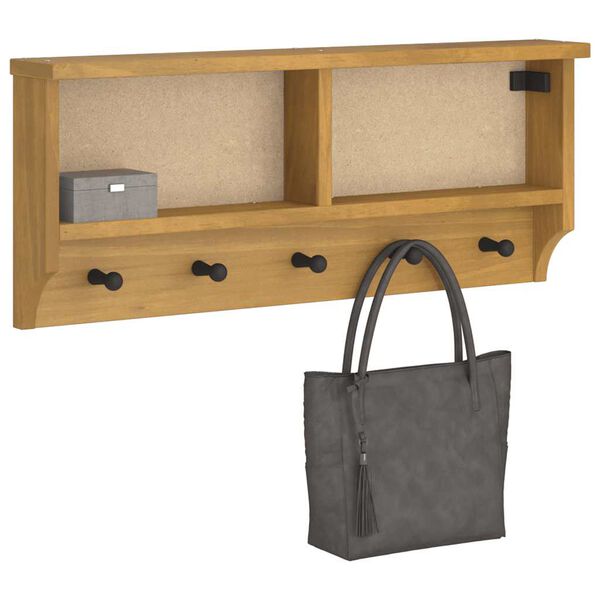 vidaXL Wandgarderobe SANDNES 87x12x35 cm Massivholz Kiefer