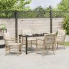vidaXL Garten Essgruppe mit Kissen 5 pcs Beige Poly-Rattan