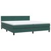 vidaXL Boxspringbett mit Matratze Dunkelgr&uuml;n 180x220 cm Samt