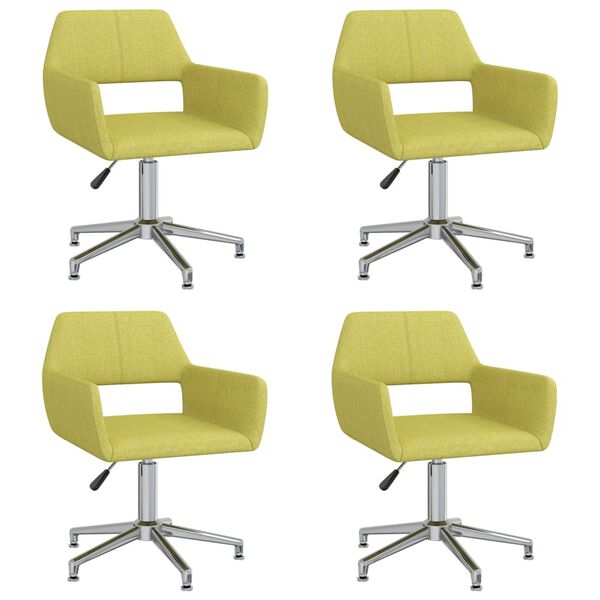 vidaXL Esszimmerst&uuml;hle 4 Stk. Drehbar Gr&uuml;n Stoff