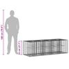 vidaXL Gabionen Hochbeet Silber 180 x 60 x 55 cm Verzinkter Stahl