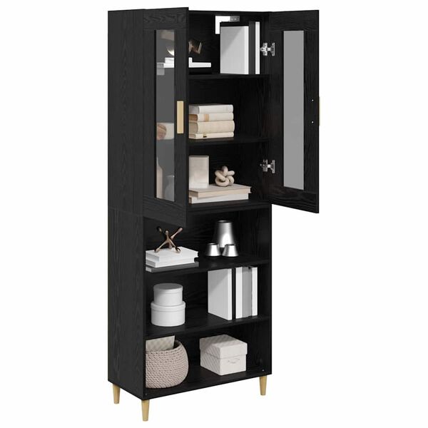 vidaXL Highboard Schwarz Eichen-Optik 69,5 x 34 x 180 cm