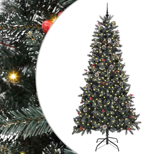 vidaXL K&uuml;nstlicher Weihnachtsbaum Gr&uuml;n 240 cm PVC, Plastik und Stahl