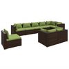 vidaXL 9-tlg. Garten-Lounge-Set mit Kissen Poly Rattan Braun