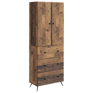 vidaXL Schrankset 2 Stk. 66 x 34,5 x 90 cm Holzwerkstoff Altholz