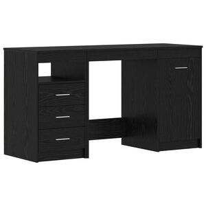 vidaXL Schreibtisch 2 Stk. Schwarz Eichen-Optik 140 x 50 x 76 cm