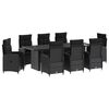 vidaXL Outdoortisch-Set 9 stk. Schwarz 240 x 90 x 75 cm Poly-Rattan
