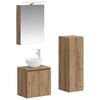 vidaXL Badezimmerm&ouml;bel-Set 4 pcs Artisan-Eiche Ingenieurholz und Glas