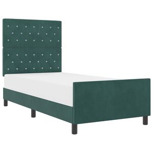 vidaXL Boxspringbett mit Kopfteil Dunkelgr&uuml;n 100 x 200 cm Samt