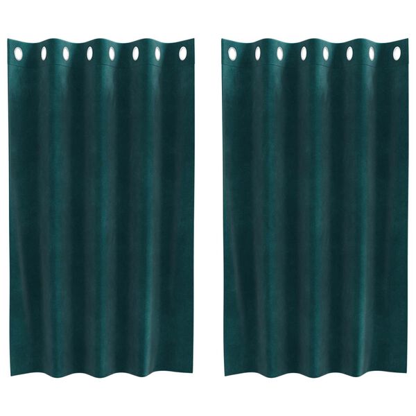 vidaXL Verdunkelungsvorh&auml;nge 2 pcs Dunkelgr&uuml;n 140 x 140 cm Samt