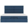 vidaXL Ottoman-Bett mit Matratzen Blau 200x200 cm Stoff
