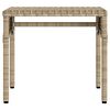 vidaXL Sonnenliegen 2 Stk. mit Dach und Tisch Beige Poly Rattan