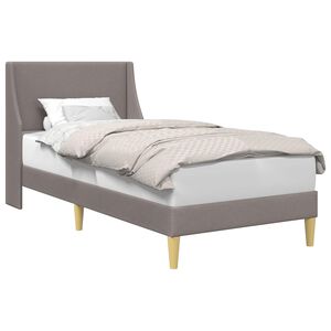 vidaXL Bettrahmen Uni mit Kopfteil Taupe 90 x 190 cm Stoff