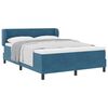 vidaXL Boxspringbett mit Matratze Dunkelblau 140 x 190 cm Samt