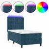 vidaXL Boxspringbett mit Matratze & LED Dunkelblau 80x200 cm Samt