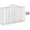 vidaXL Gabionen mit Hochbogen 8 Stk. 200x50x120/140cm Verzinktes Eisen