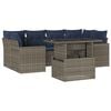 vidaXL 7-teiliges Gartensofa-Set mit Kissen, grau, Polyrattan