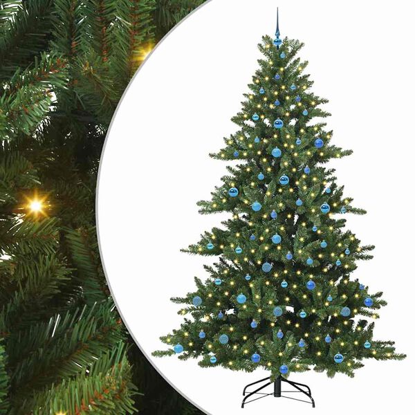 vidaXL Künstlicher klappbarer Weihnachtsbaum mit 300 LEDs 240 cm PVC