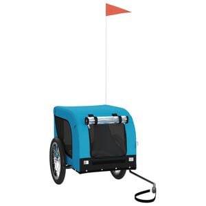 vidaXL Fahrradanh&auml;nger Hunde Blau und Schwarz Oxford-Gewebe & Eisen