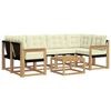 vidaXL Outdoor-Sofagarnitur 7 Stk. Wei&szlig; und Creme