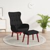 vidaXL Relaxsessel mit Hocker Schwarz Stoff
