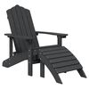 vidaXL Adirondack-Gartenstühle mit Hocker & Tisch HDPE Anthrazit