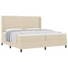 vidaXL Boxspringbett mit Matratze Creme 200 x 200 cm Stoff