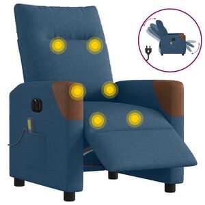 vidaXL Massagesessel Elektrisch Blau Stoff