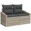 vidaXL Gartensofa-set mit Kissen 9 pcs Hellgrau Poly-Rattan