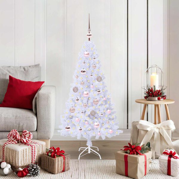 vidaXL K&uuml;nstlicher Weihnachtsbaum Wei&szlig; 120 cm PVC und Stahl