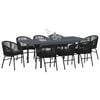 vidaXL Garten Essgruppe 9 pcs Schwarz Poly-Rattan