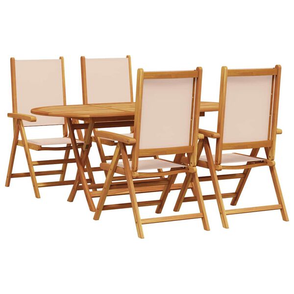 vidaXL Garten Essgruppe 5 pcs Beige Massivholz Akazie