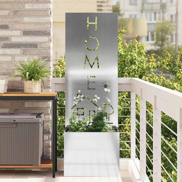 vidaXL Garten Sichtschutz-Leinwand Silber 50 x 140 cm Verzinkter Stahl