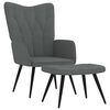 vidaXL Relaxsessel mit Hocker Dunkelgrau Stoff