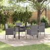 vidaXL Garten Essgruppe mit Kissen 5 pcs Grau Poly-Rattan