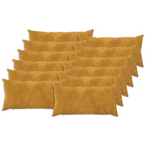vidaXL Kissenbezug 12 pcs HEERLEN Gelb 40 x 80 cm Mikrofaser Fleece
