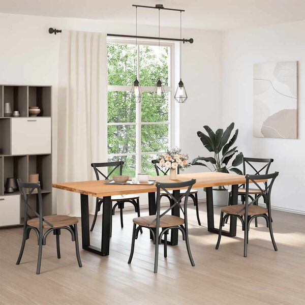 vidaXL Esstisch Beine V-Form 2 Stück Schwarz 70x(72-73,3) cm Stahl