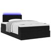 vidaXL Ottoman-Bett mit Matratze & LEDs Schwarz 120x200 cm Samt