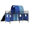 vidaXL Kinder-Etagenbett Schwarz und Blau 79,5 x 200 cm Metall
