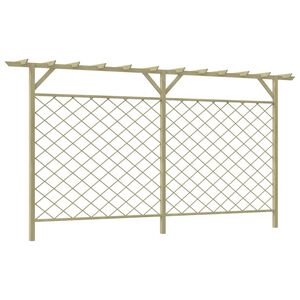 vidaXL Garten-Gitterzaun mit Pergola-Oberteil Holz