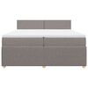vidaXL Boxspringbett mit Matratze Taupe 200x200 cm Stoff