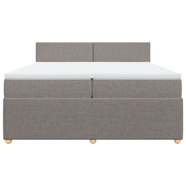 vidaXL Boxspringbett mit Matratze Taupe 200x200 cm Stoff