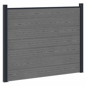 vidaXL Zaunelement WPC und Aluminium Grau