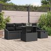 vidaXL Gartensofa-set mit Kissen 6 pcs Schwarz Poly-Rattan
