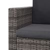 vidaXL 2-tlg. Garten-Lounge-Set mit Auflagen Poly Rattan Grau