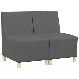 vidaXL Modulares Armfreies Sofa 2 stk. Dunkelgrau Stoff