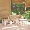 vidaXL 4-tlg. Garten-Lounge-Set aus Paletten mit Kissen Kiefernholz