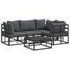 vidaXL Gartensofa-set 5 stk. Schwarz Aluminium