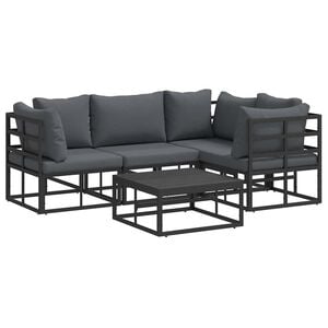 vidaXL Gartensofa-set 5 stk. Schwarz Aluminium